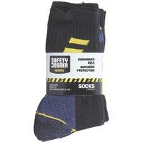 Safety Jogger Work Socks Black 9-11 3 Pairs (374XC)