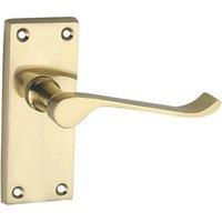 Smith & Locke Fire Rated Latch Door Handles Pair Polished Brass (3755P)