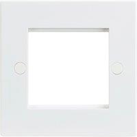 Knightsbridge Raised Square 2-Module Modular Faceplate White (375YA)