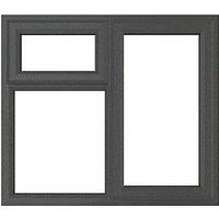 Crystal Right-Hand & Top Opening Clear Triple-Glazed Casement Anthracite on White uPVC Window 905mm x 965mm (377JN)