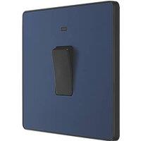British General Evolve 20A 1-Gang DP Control Switch Blue with LED with Black Inserts (377PY)