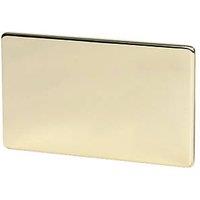 Crabtree Platinum 2-Gang Blanking Plate Polished Brass (37877)
