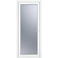 Crystal Fully Glazed 1-Obscure Light Left-Handed White uPVC Back Door 2090mm x 920mm (378JM)