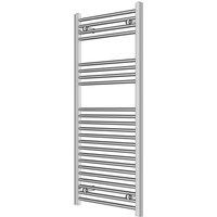 Flomasta 1200mm x 500mm 1228BTU Chrome Flat Towel Radiator (378TF)
