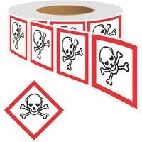 Essentials Toxic GHS Labels (Roll) 100mm x 100mm (378YU)