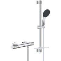 Grohe Precision Feel HP Rear-Fed Exposed Chrome Thermostatic Shower Mixer Set (378YX)