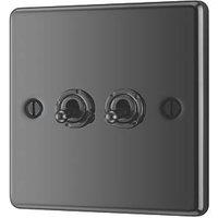 LAP 20A 16AX 2-Gang 2-Way Toggle Switch Black Nickel (379PN)
