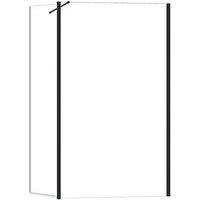 Triton Neo Frameless Showerwall & Swivel Panel Black 800mm x 2000mm (379TK)
