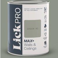 LickPro Max+ 1Ltr Green 02 Matt Emulsion Paint (379TM)