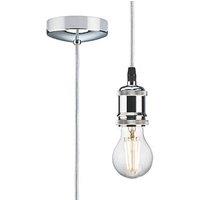 Knightsbridge Vintage 1.8m Pendant Set Light Fitting E27 Polished Chrome 3 1/2 (379VF)
