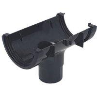 FloPlast Mini Line uPVC Round Running Outlet Black 76mm x 50mm (38025)