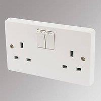 Crabtree Capital 13A 2-Gang DP Switched Plug Socket White (38040)