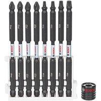 Bosch 1/4" Hex Shank Mixed Impact Control Double-Ended Screwdriver Bits with Magnetic Sleeve 9 Piece Set (380FW)