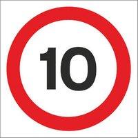 10mph Speed Limit Non-Reflective Stanchion Sign 450mm x 450mm (3810T)