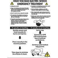 "High Voltage Electric Shock" Safety Poster 600mm x 420mm (38152)