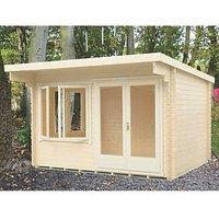 Shire Danbury Office Pent 12' x 10' (Nominal) Apex Timber Log Cabin (3816X)