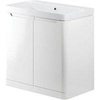 Floorstanding Vanity Unit & Basin Gloss White 805mm x 460mm x 840mm (381PJ)