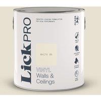 LickPro 2.5Ltr White 05 Vinyl Matt Emulsion Paint (381TM)