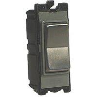 Varilight PowerGrid 10AX 2-Way Grid Retractive Switch Brushed Steel with Black Inserts (38220)