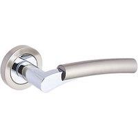 Smith & Locke Lunan Fire Rated Lever on Rose Door Handles Pair Chrome / Brushed Nickel (382HY)