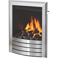 Be Modern Design Brushed Steel Slide Control Inset Gas Manual Fire 510mm x 173mm x 605mm (382TT)