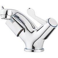 Swirl Commercial Basin Mono Mixer Tap with Clicker Waste Chrome (383PG)