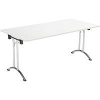 TC Group One Union Rectangular Folding Table White/Chrome 1600mm x 800mm (383TT)
