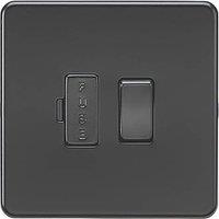 Knightsbridge 13A Switched Fused Spur Matt Black (383TX)
