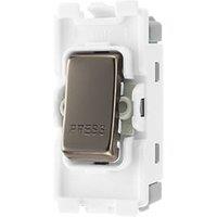 British General Nexus Metal Grid 20A 1-Way Grid Retractive Switch Module 'Press' Black Nickel (384PY)