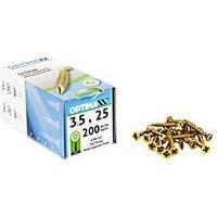 Optimaxx PZ Countersunk Wood Screws 3.5mm x 25mm 200 Pack (385TY)