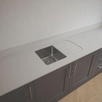 Metis White Fleck Kitchen Worktop with 1 Bowl Stainless Steel Sink 3050mm x 620mm x 15mm (386PW)