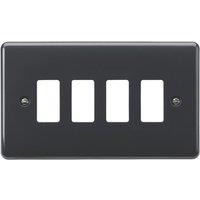 Knightsbridge Part M 4-Module Grid Faceplate Anthracite (386YA)