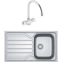 Franke 1 Bowl Stainless Steel Inset Sink & Mixer Tap 860mm x 500mm (388CF)