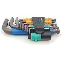 Wera 950/9 SPKS BlackLaser Metric Hex Plus & Ball End Multicolour 2 L-Key Set 9 Pieces (388TX)