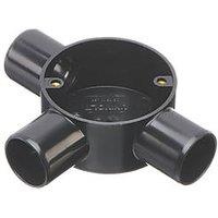 Deta TTE 3 Way 25mm Tee Box Black (388VT)