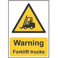 Essentials "Warning Fork Lift Trucks" Sign 210mm x 148mm (389HL)