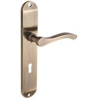Smith & Locke Bigbury Fire Rated Lever Lock Door Handle Pair Antique Brass (390HY)