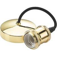 Knightsbridge Vintage 6 Pendant Set Light Fitting E27 Polished Brass 3 1/2 (390TY)