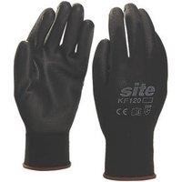 Site PU Palm Dip Gloves Black Medium (391FR)