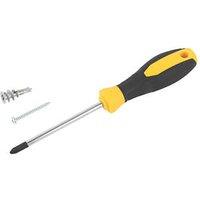 Easyfix Self-Drill Plasterboard Fixings with Screwdriver Zinc Alloy 32mm 200 Pack (391PT)