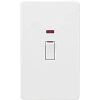 Knightsbridge 45A 2-Gang DP Control Switch Matt White with LED (391TY)
