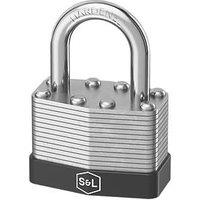 Smith & Locke Laminated Steel Keyed Alike Closed Shackle Padlocks 40mm 3 Pack (392FC)