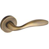 Smith & Locke Beadnell Fire Rated Lever on Rose Door Handles Pair Antique Brass (392HY)