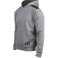 CAT Logo Panel Hooded Sweatshirt Dark Heather Grey Medium 38-41" Chest (392VF)