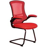 Nautilus Designs Luna Medium Back Cantilever/Visitor Chair Red (393PK)