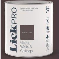 LickPro 2.5Ltr Purple 03 Vinyl Matt Emulsion Paint (393TM)