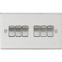 Knightsbridge 10AX 6-Gang 2-Way Light Switch Brushed Chrome (393TY)