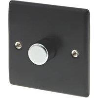 British General Nexus Metal 1-Gang 2-Way LED Dimmer Switch Matt Black (39414)