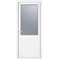 Crystal 1-Panel 1-Obscure Light Right-Handed White uPVC Back Door 2090mm x 890mm (394JP)