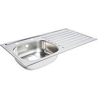 Essentials 1 Bowl Stainless Steel Kitchen Sink & RH Drainer 940mm x 490mm (3958K)